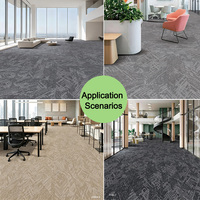 Dalles de moquette géométriques 3D en nylon QIANQIAO Glacier, texture 25x100cm, pour bureaux d'avocats, banques d'investissement et espaces professionnels