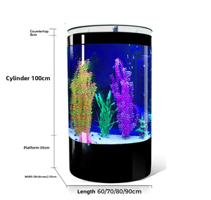 Aquário de Vidro Personalizado em Formato de Meio Cilindro com Bombas de Água para Sala de Estar, Sala de Jantar e Quarto - Product Image 6