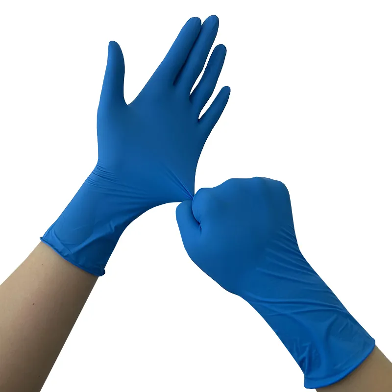 GRÜNTE lebensmittelqualität sicheres Tattoo BBQ mechanische Reinigung 3,5 Mil Einweg-Nitril-Tiebblau-Handschuhe für die Untersuchung