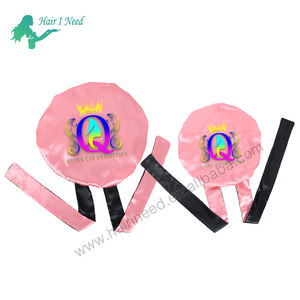 <span class=keywords><strong>Bonnet</strong></span> double couche en satin doux avec logo personnalisé avec cravate <span class=keywords><strong>Bonnet</strong></span> de couchage en soie Bonnets double face - Product Image 5