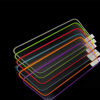 Verre trempé de veilleuse de protection de bord de Silicone liquide pour Iphone 16 11 12 13 15Pro Max 14 protecteur d'écran lumineux