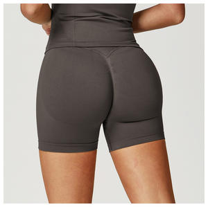 Shorts Deportivos de <span class=keywords><strong>Cintura</strong></span> Alta sin Costuras Estilo Europeo Americano, Ajustados, Levanta Glúteos, Secado Rápido, <span class=keywords><strong>para</strong></span> Yoga <span class=keywords><strong>y</strong></span> Running - Product Image 1