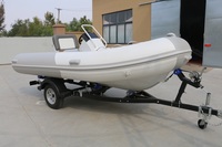 Bateaux pneumatiques semi-rigides personnalisés 390 cm, capacité 5 personnes, moteur hors-bord, surf et rafting, bandes résistantes à l'usure