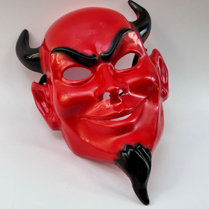 Máscara de cuernos de toro macabro, cara de Diablo <span class=keywords><strong>rojo</strong></span> siniestro, accesorio de Cosplay aterrador de Halloween, disfraz de miedo para fiesta espeluznante - Product Image 4