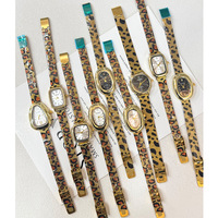Nouvelle montre pour femme, cadran ovale, imprimé léopard, bracelet en alliage, montre-bracelet à quartz tendance, vente en gros