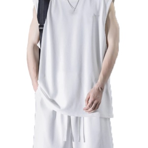 Singlet de sport décontracté pour homme de haute qualité en soie glacée, marque de mode, sans manches, t-shirt d'été, singlet pour homme - Product Image 3