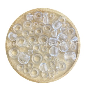 Acrylic Transparent <b>Large</b> Hole Loose <b>Beads</b> Round Smooth Surface For Jewelry Making Diy Decoration - Product Image 3