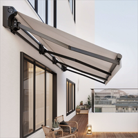 Auvent extérieur électrique, télécommande, auvent rétractable, imperméable, pare-soleil, 5 mètres d'extension, auvent de jardin en aluminium, moderne