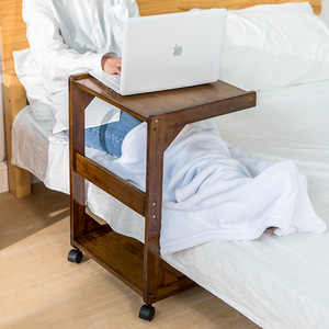 Mesita de noche de madera con ruedas para uso junto a la cama, mesa auxiliar pequeña para el hogar, para adultos - Product Image 1