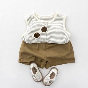 Shorts d'été 2026 en coton et <span class=keywords><strong>lin</strong></span> unis pour enfants – Vente en gros - Product Image 3