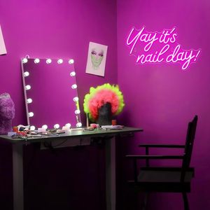 Insegna al Neon 'Stock Yay It's Nail Day' - Luci al Neon per Salone, Bar, Stanza di Bellezza, Camera da Letto, Decorazioni LED da Parete - Product Image 4