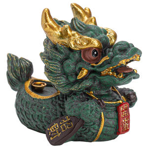 แท่นวางธูปรูปเรือมังกรนำโชคหม้อหอมแบบชุบทองบลูสโตนสำหรับใช้ในร่มอุปกรณ์ตกแต่งพิธีชงชา - Product Image 6