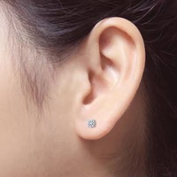 时尚实验室打造钻石珠宝设计S925纯银定制经典女性男士锆石硅石细耳钉