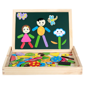 Tableau effaçable double face en bois pour l'éveil éducatif, avec personnages animaux de <span class=keywords><strong>dessin</strong></span> <span class=keywords><strong>animé</strong></span>, noir et blanc, promotionnel - Product Image 3