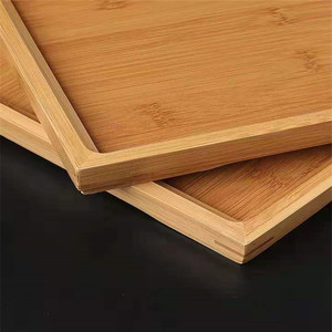 Plateau rectangulaire en bambou avec poignées pour servir le thé, accessoire de table basse d'hôtel, ensemble de thé Kung Fu - Product Image 4