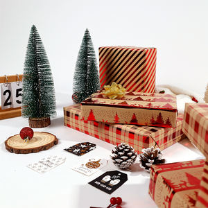 Wholesale <b>Christmas</b> Gift <b>Wrapping</b> <b>Paper</b> <b>Roll</b> 80g Kraft Tissue, Hot Stamping, Custom Logo, 43*300cm - Product Image 4