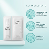 Cosmétiques coréens en gros, soins de la peau, sérum et masque 2 en 1, masque facial en feuille de collagène cristallin, éclaircissant, anti-rides