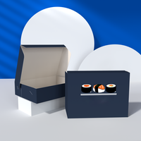 Caja de Papel Biodegradable para Envasado de Alimentos, Apta para Sushi, Sándwiches y Comida Fresca, Venta al Por Mayor