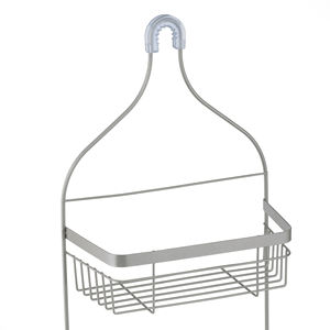 Étagères de salle de bain modernes en acier inoxydable, paniers de rangement pour portes vitrées, porte-serviettes suspendus double couche étanches (sans perçage) - Product Image 2