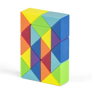 Children 24 Sections Rainbow Color Folding Magic Snake Ruler Cube Twist Puzzle Cube Gifts Sensory Educational Toys