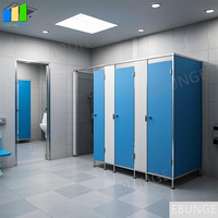 Sistema de particiones decorativas para puerta de baño Hpl, tablero compacto, cubículo de inodoro, Partición de baño comercial