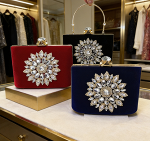 2026 Custom Logo New Velvet Sunflower Shape Evening Bag Diamond Handheld Bag for Party Dress Women's Flower <b>Clutch</b> - Product Image 1
