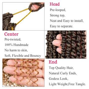 18 אינץ bohemian לפני מעוות תשוקה טוויסט שיער הרחבות סינתטיות צמות שיער סינתטי צמות לפני הלועסים - Product Image 3