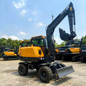 Excavatrice hydraulique sur roues Hyundai HW60ECO neuve de haute qualité, peinture d'origine, petite machine de chantier municipale sur site - Product Image 1