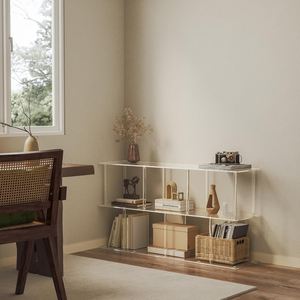 Estantería geométrica acrílica transparente personalizada de fábrica, estantería de exhibición abierta de 3 niveles para entrada, oficina, sala de estar, dormitorio - Product Image 4