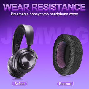 Jomwag แผ่นรองหูตาข่ายระบายอากาศสำหรับ <span class=keywords><strong>arctis</strong></span> <span class=keywords><strong>nova</strong></span> <span class=keywords><strong>Pro</strong></span> ผลิตใน CN - Product Image 5