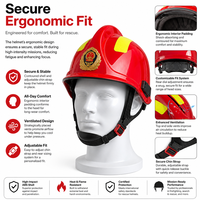 Casque de sauvetage personnalisé avec logo, coque résistante aux chocs pour pompier, absorption des chocs à froid 2652N avec support de lampe sur rail