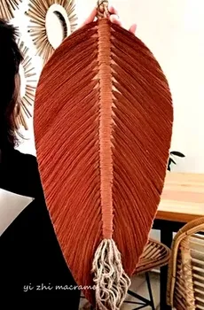 Tùy Chỉnh Mới Sáng Tạo Boho Màu Xanh Lá Cây Lá Tường Treo Macrame Tường Treo Tường Trang Trí Nội Thất Macrame Lá Cho Trang Trí Nội Thất