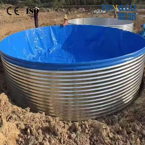 Bassin de pisciculture galvanisé résistant aux intempéries de 100 m³ pour l'élevage de poissons-chats, réservoirs d'eau de secours et aquaculture - Product Image 5