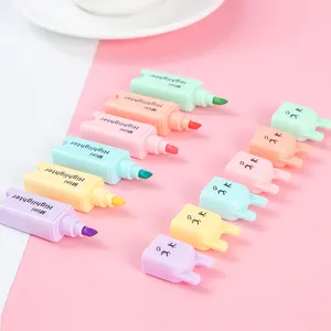 6 색 토끼 형광펜 마커 사용자 정의 로고가있는 여러 가지 빛깔의 미니 형광펜