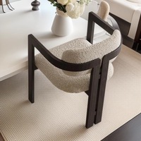 Fauteuil de salle à manger haut de gamme en bois massif, style italien Matera, luxe léger, avec caractéristiques personnalisables, design à trois pieds, fabriqué en Chine
