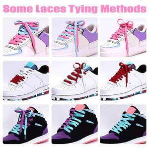 WEGOODZF Lacets de chaussures plats originaux de haute qualité de 8MM d'épaisseur personnalisés Nouveau style de baskets Lacets de tennis en polyester monocouche - Product Image 3