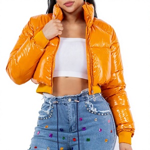 Women's Puffer <b>Jackets</b> Newest Styles Custom <b>Zip</b>-<b>Up</b> Quilted Puffer <b>Jackets</b> Women's Bubble Crop <b>Jackets</b> - Product Image 1