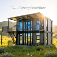 Villa préfabriquée de luxe à deux étages, maison conteneur extensible de 20 pieds sur 40 pieds avec escalier et toit en pente pour les États-Unis, l'Australie et le Canada