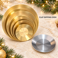 Plateau rond en métal doré brossé pour bougies, idéal pour la décoration de table de Noël, couronnes et mariages