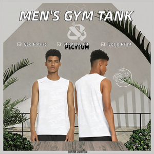 Camiseta Deportiva sin Mangas para Hombre, Estilo Militar, Tejido Ecológico, con Logotipo Personalizado, para Entrenamiento, Gimnasio, Running, Tallas Grandes - Product Image 2
