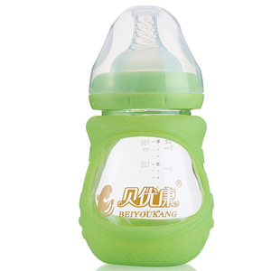 Beiyoukang Biberón de vidrio para bebé, 150 ml, boca ancha, anticaída, para 0-12 meses - Product Image 3