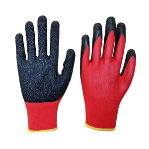 Barato 13G poliéster arrugado látex recubierto de seguridad guantes de trabajo <span class=keywords><strong>maquinista</strong></span> guantes de protección laboral - Product Image 5