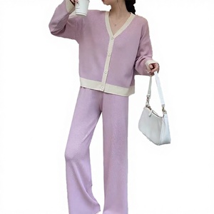 College University Men's V-neck Knitted Fleece <b>Cardigan</b> <b>Sweater</b> Lace Decoration Long Sleeves Patchwork Pattern Winter Season - Product Image 3