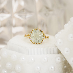 Emozionale fabbrica 925 argento Sterling 14K placcato oro pietra preziosa Design rotondo intagliato <span class=keywords><strong>anelli</strong></span> <span class=keywords><strong>di</strong></span> <span class=keywords><strong>ametista</strong></span> verde - Product Image 4