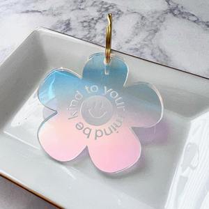 <span class=keywords><strong>Sii</strong></span> <span class=keywords><strong>gentile</strong></span> con la tua mente portachiavi positività delle donne affermazioni quotidiane portachiavi acrilico olografico iridescente arcobaleno - Product Image 1