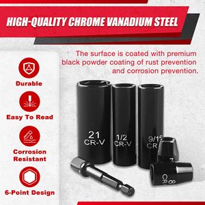 Pexmartools Bộ dụng cụ cầm tay Bộ dụng cụ cầm tay 3/8 inch Bộ ổ cắm sâu ổ đĩa CR-V 72t 64 chiếc - Product Image 4