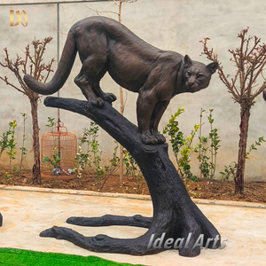 Ideal Arts Sculpture extérieure de panthère en bronze grandeur nature Léopards sur arbres <span class=keywords><strong>statue</strong></span> d'animal de jardin - Product Image 2