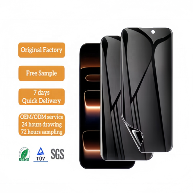 Manufacturer Hydrogel Cut Film Privacy Screen Protector for Samsung Galaxy S26 S25 S24 S23 S22 Ultra Edge W25 Z Fold Flip 7 FE