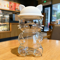 Couvre-bouteille en silicone en forme d'ours, de chat ou de lapin pour bouteille d'eau en verre, gobelet, personnalisable, vente en gros