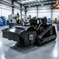 Livraison gratuite, tondeuse à gazon tout-terrain à moteur diesel CE EPA, tondeuse à gazon robotisée à chenilles en caoutchouc agricole, télécommandée